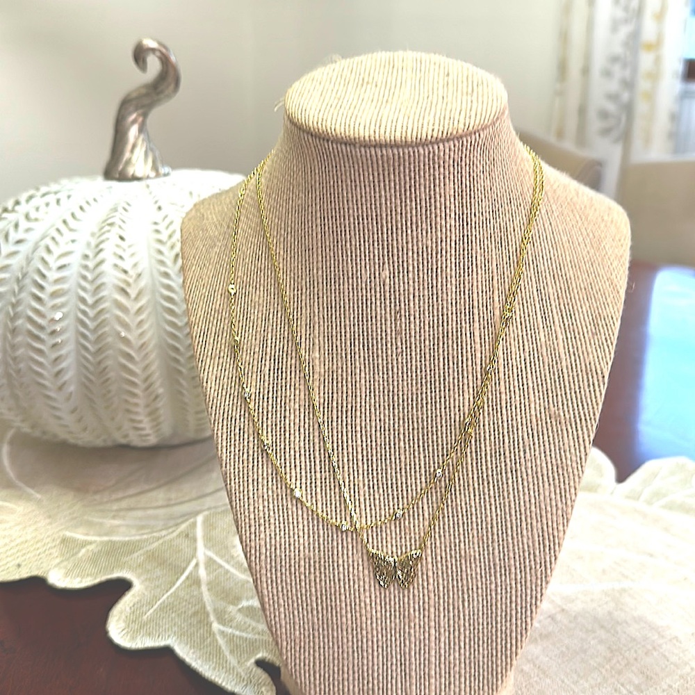 Kendra Scott double strand Hadley butterfly necklace